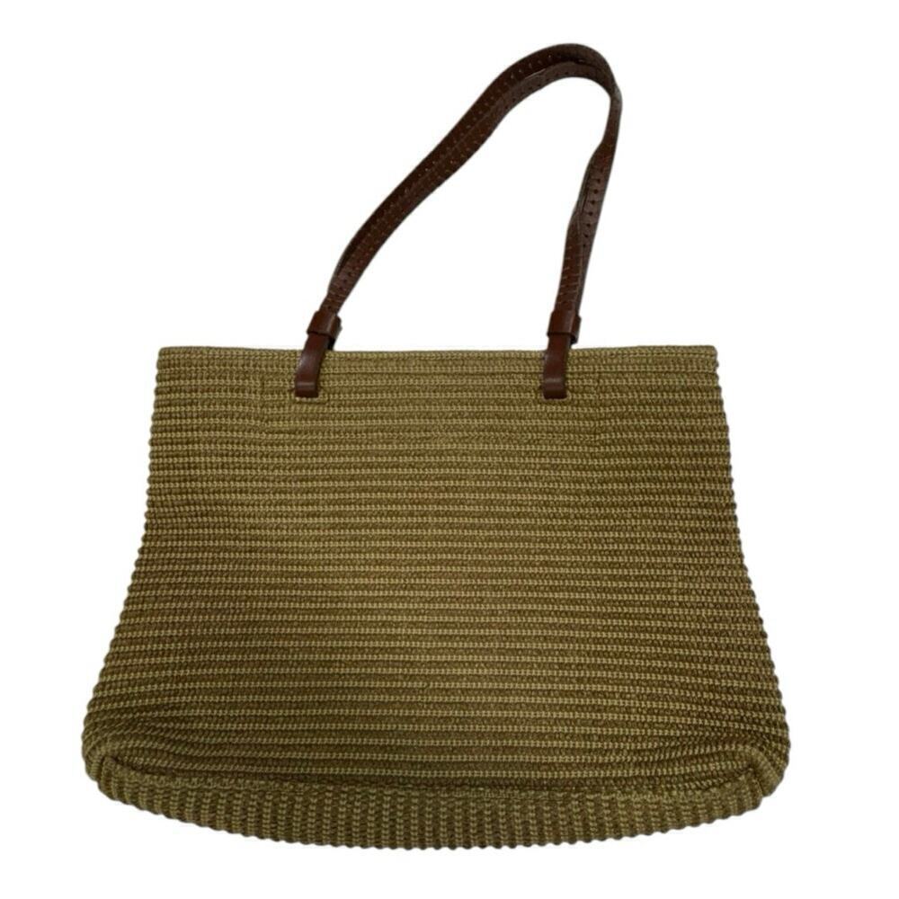 Carmen Raffia Basket Bag Tight weave Leather Straps